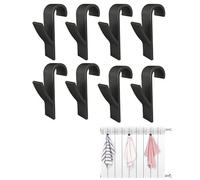 CULEB 8 Pcs Ganci Termoarredo Bagno,Ganci per Asciugamani Bagno,Gancio Accappatoio Doccia,Supporto per Radiatore Rotondo Staccabile per Tutti Radiatori Standard(Nero)