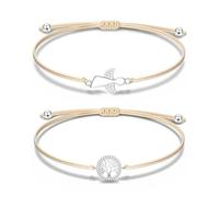 CULEB Bracciale Angelo Custode + Bracciale Albero della Vita, Bracciale Portafortuna in Argento con Cordoncino Intrecciato Regolabile, Regalo per Cresima, Battesimo e Comunione per Ragazze e Donne