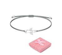 CULEB Bracciale con angelo custode in argento,bracciale bambina, Corda intrecciata regolabile Ideale per comunione, battesimo, cresima Regalo per ragazze e donne,con confezione regalo,Grigio