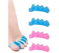 CULEB Separatore Dita Piede,Distanziatore Dita Piedi Unisex,Per Esercizi Yoga, Correzione Del Piede,il Sollievo Dal Dolore Dell’Alluce Valgo(2 paia,Blu, Rosa)
