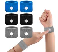 CULEO Braccialetti repellenti contro insetti e parassiti 6 braccialetti contro il mal di movimento, braccialetti contro il mal di mare in auto, braccialetti anti-mal di mare (nero, grigio, blu)