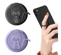 CULEO Impugnature per cellulari,Porta telefono con anello in metallo da 2 pezzi, supporto adesivo posteriore, porta anello per telefono gatto, supporto per animali dei cartoni animati