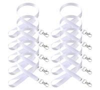 CULEO Porta badge, lanyard Corda per il trasporto lanyard collo del passaporto d'identità da 10 pezzi con fibbia in metallo Tracolla universale da lavoro Cordino per chiavi lanyard string (bianco)