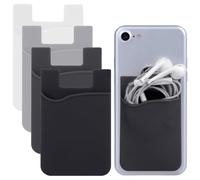 CULEO Porta-carte adesivi per cellulari 4 pezzi di porta carte per cellulare con adesivi autoadesivi per il retro del telefono, porta carte per smartphone, porta carte in tessuto elastico