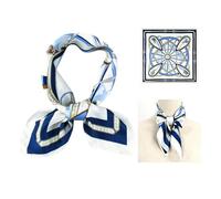CULEO Sciarpe da donna, foulard donna Sciarpa di seta da donna sciarpa quadrata in seta leggera retrò elegante protezione solare quattro stagioni 70 x 70 cm (blu)
