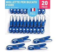 culiclean Mollette per bucato fiore, 20 blu Classic Blue, robuste Soft Grip resistenti ai raggi UV per stendere il bucato