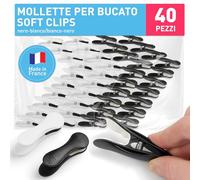 culiclean Mollette per Bucato - Soft Clip, 40x, nero-bianco/bianco-nero