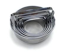 CULIMI Formine per Biscotti Rotondo con Maniglia - Taglia Set di Taglierine per Ciambelle e Biscotti da 5 pezzi - Tagliabiscotti in acciaio inox con manici