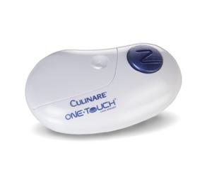 Culinare One Touch Apriscatole Elettrico, Bianco, Plastica, Acciaio Inossidabile, Apriscatole Automatico, Funzionamento a Batteria, Utilizzo a Mani Libere, Magnetico