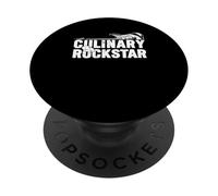 Culinary Rockstar Chef Cook Amante della cucina Chitarrista Musica PopSockets PopGrip Adesivo