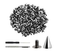 Culinavog 100 pz Studs Metallo Cone Spikes Rivet, Vite Conica Borchie Cono di Borchie a Punta, Punk Rock Vite Back Studs, Cintura Borsa Abbigliamento Rivet per DIY Borse Bracciale Artigianato in pelle
