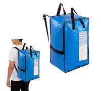 Culinavog 2 pezzi Borsa da Trasloco Tipo Zaino, Spessa e Impermeabile con Manici Rinforzati con Cinghie per Zaino Finestrella Trasparente, Grande Borse di Stoccaggio per Traslochi, Campeggio (Blu)