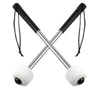 Culinavog 2 Pezzi Drum Mallet in Feltro, Bacchette per Tamburo, Mazzuola per Grancassa, con Borsa Porta Bacchette e Corda Antiscivolo, Accessori per Strumenti a Percussione (Bianco)