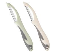 Culinavog 2 Pezzi Pelapatate, Pela Verdure con Lama Girevole in Acciaio Inox e Manico Antiscivolo, Pela Frutta per Patate, Carote, Mele, Cetrioli, Utensili da Cucina