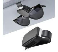 Culinavog 2 Pezzi Porta Occhiali Auto, Supporto Parasole Auto, Accessorio Universale Pratico per Occhiali da Sole, Clip Elegante per Interni, Nero