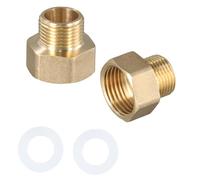 Culinavog 2 Pezzi Riduzione da 1/2 Pollici a 3/8 Pollici, Adattatore per Raccordi in Ottone con Guarnizione in Gomma 3/8 Pollici Fuori x 1/2 Pollici Dentro Ottone per Tubazioni Idriche Riscaldame