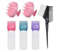 Culinavog 3 Pezzi Applicatore Olio Capelli,Distributore Olio Capelli con Scala,Applicatore Olio Capelli con 2 spazzola cuoio capelluto,1 pennello tinta capelli per Hair Oiling Colorazione dei Capelli