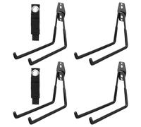 Culinavog 4 Pezzi Ganci da Parete Resistenti, Rivestimento Antiscivolo, Garage Hooks Heavy Duty, con 2 Cavi di Fissaggio, Ganci in Acciaio per Garage per Appendere Utensili, Giardino, Sportive(Nero)