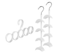 Culinavog 4 Pezzi Gancio per Borsa da Ufficio Portatile, Organizer per Sciarpe con 5 Ganci, Appendiabiti Multifunzionale Girevole a 360° Organizer da appendere per armadio fori Cintura Sciarpe