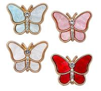 Culinavog 4 Pezzi Spilla a Farfalla, 1.14inch spille e fermagli gioiello da donna, Spilla Di Cristallo Vintage, spille gioiello per vestiti, Feste, Banchetti, Accessori Cappotto (4 colori)