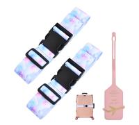 Culinavog Cinghia per Valigie, 2 Pezzi Cinghia Bagagli con 1 Tag, Cinghie Valigia per Bagagli Regolabile, Facile da trasportare, Multifunzionale Cinghia per Valigia da 20-34 Pollici (Multicolore)