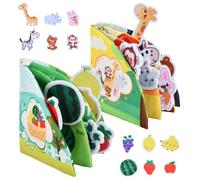 Culinavog Libro Morbido Neonati 0 3 Mesi, Libri Sensoriali con Animali della Foresta e Frutti, Libro Interattivo Froissé e Tattile, Giocattolo Educativo in Tessuto, Regalo per Bambino e Bambina