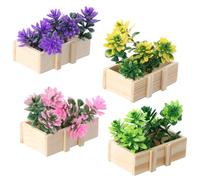 Culinavog Set Di 4 Magneti Da Frigo A Forma Di Fiore - Magneti Decorativi 3d Con Vaso In Legno E Orchidea Finta, A Forma Di Fiore Finto, Mini Calamite Per Frigorifero, Lavagna, Ufficio, Casa, Scuola