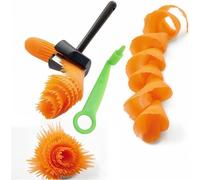 Culinavog Temperino per Verdure con Spiralizzatore di Verdure, Spiralizer Verdure Affetta Tagliapasta, Tagliaverdure a Spirale Manuale in Acciaio Inox, Affetta Verdure Decorativo per Carote, Cetrioli