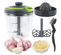 Culinavog Trita Verdure Manuale, Tritatutto Manuale a Corda, 900ML Trita Cipolla Frullatore con Tirante a Corda, Tritatutto Manuale Grande per Alimenti per Neonati, Cipolla, Aglio, Carne, Frutta