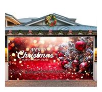 CulineformX Decorazione natalizia per porta del garage,16x7 piedi con, scena di Natale con Babbo Natale sulla neve per la porta d'ingresso della casa, cortile, feste e sfondo fotografico