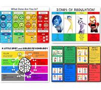 CULION Poster delle zone di regolamentazione, poster dei sentimenti, grafico dei sentimenti per bambini, poster delle emozioni, prodotti sensoriali per autismo, set di 4 (30 x 45 cm)