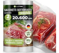 culivac Rotolo Sottovuoto Alimenti, Original, 20 x 600 cm, 2 Rotoli