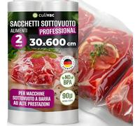 culivac Rotolo Sottovuoto Alimenti, Professional, 30 x 600 cm, 2 Rotoli