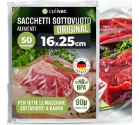culivac Sacchetti Sottovuoto Alimenti, Original, 16 x 25 cm, 50 Sacchetti