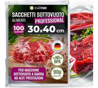 culivac Sacchetti Sottovuoto Alimenti, Professional, 30 x 40 cm, 100x