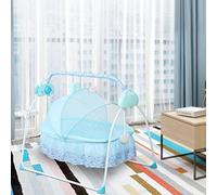 Culla elettrica automatica culla altalena pieghevole Bluetooth musica altalena sicura per bambini tra 0 e 18 mesi (blu)