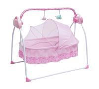 Culla elettrica per neonati, culla per bambini, altalena automatica, altalena Bluetooth per bambini con musica, altalena sicura, materasso e zanzariera, culla automatica, 5 velocità di altalena, 12