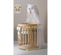 Culla Evolutiva in Lettino Co-Sleep Montessori Cuoricini Leonardo Naturale completa di Materassi e Piumoni