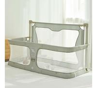 Culla for neonati 3 in 1, lettino for neonati, culle for comodini con finestra in rete traspirante e visibile, fodera morbida lavabile(Light Green)