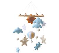 Culla mobile, design mongolfiera, decorazioni fatte a mano in feltro, nuvole, stelle e palloncini da appendere per la cameretta dei bambini, sicuro e morbido, ideale per i più piccoli