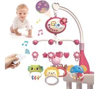 Culla musicale mobile proiettore luci luce luce telecomando rosa sonagli