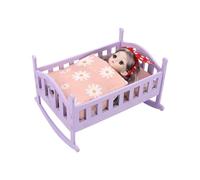 Culla per Baby Doll - Set lettino Babý Dõll in legno Lettino design oscillante di grande ampiezza | Culla con set di biancheria da letto per bambini, giochi di finzione, vacanze di compleanno per la s