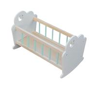Culla per bambole in legno, giocattoli per letti per bambole, mobili in legno in in miniatura, si adatta fino a un design di vivaio realistico, al gioco di vivaio, al gioco fantasioso, alle raga