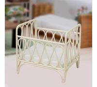 Culla per bambole in miniatura 1:12, scena di vita in mini letto in metallo