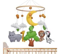 Culla portatile - 53 cm, tessuto, animali della foresta, decorazione per la cameretta dei bambini, giocattolo per ciuccio, in legno, per la foresta, lettino con animali da fattoria, decorazione per la