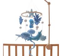 Culla portatile per bambini | pesatura fatta a mano | motivo marino per il sonno sospeso per bambini ragazze cameretta bambini decorazione coperta fotografici nuovi genitori