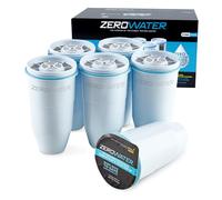 ZeroWater Filtro di ricambio ufficiale - Filtro di ricambio TDS a 5 stadi 0 - Sistema certificato IAPMO per ridurre piombo, cromo e PFOA/PFOS, confezione da 6, bianco