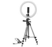 Cullmann 52103 Alpha 1000 Tripod Vlogging Kit BT w Luce ad anello LED | trigger Bluetooth d estensione 134 testa vie carico 750