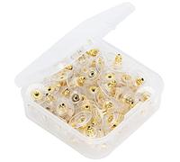 Culnflun 100 pezzi di dorsi di orecchini sostitutivi di supporto trafitto trapinti di gioielli fai -da -te in scatola Accessori in plastica in ottone comodo per la produzione di re