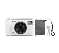 Culnflun 4K Digital Camera, AutoFocus 50MP HD Video 16x Digital Zoom Anti Shake da 2,8 pollici Schermo di grande schermo ricaricabile con torcia integrata per adolescenti per (Bianco)
